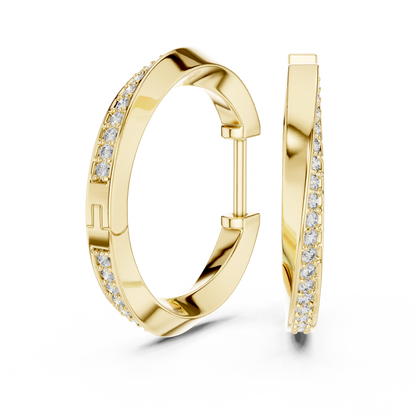 Infinity Twist Lab Grown Diamond Hoop Earrings in 14K White Gold