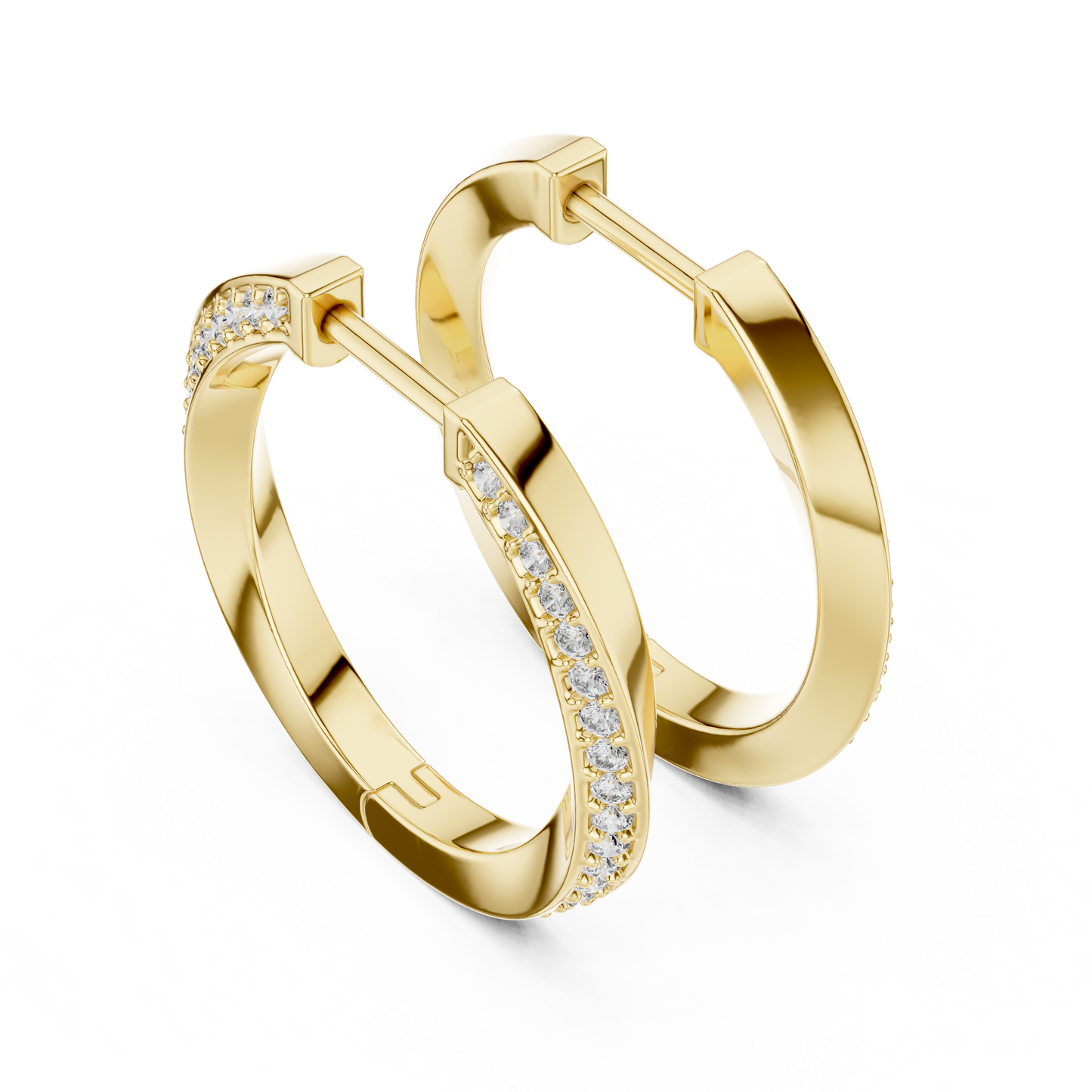 Infinity Twist Lab Grown Diamond Hoop Earrings in 14K White Gold