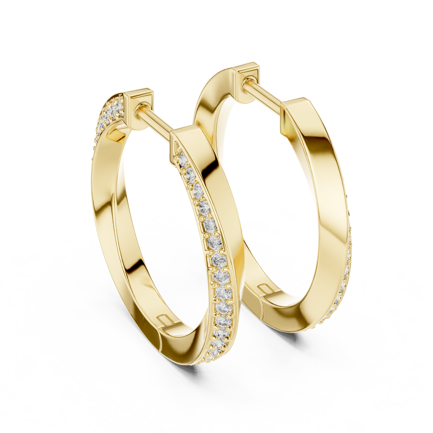 Infinity Twist Lab Grown Diamond Hoop Earrings in 14K White Gold