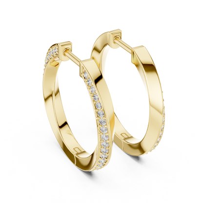 Infinity Twist Lab Grown Diamond Hoop Earrings in 14K White Gold