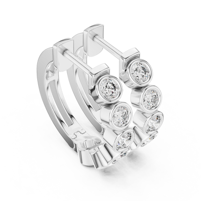 Bezel Set Round Lab Grown Diamond Hoop Earrings