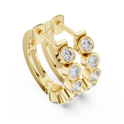Bezel Set Round Lab Grown Diamond Hoop Earrings