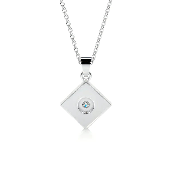 0.4 CT Round Cut Moissanite Silver Pendant in Halo Setting