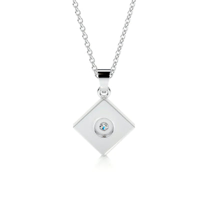 0.4 CT Round Cut Moissanite Silver Pendant in Halo Setting