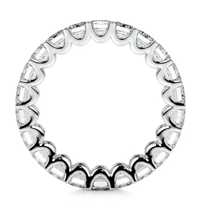 3.49 CTW Round Cut Moissanite Silver Half Eternity Set Wedding Band