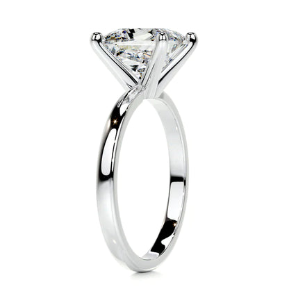 Princess Cut Moissanite Solitaire Silver Engagement Ring