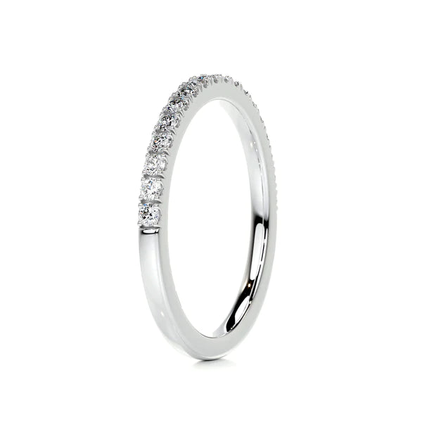 0.3 CTW Round Cut Moissanite Silver Half Eternity Set Wedding Band