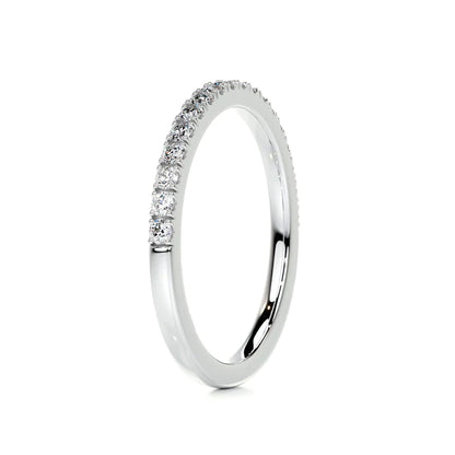 0.3 CTW Round Cut Moissanite Silver Half Eternity Set Wedding Band
