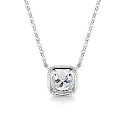 1.25 Ct Round Cut Moissanite Silver Halo Set Pendant