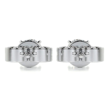 Round Cut Moissanite Silver Earring
