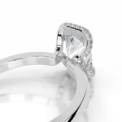Radiant Cut Moissanite Silver Engagement Ring
