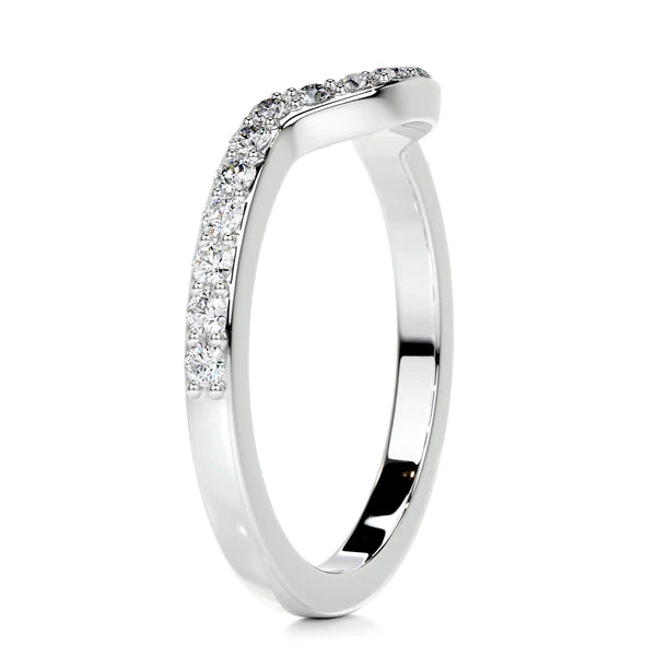 0.22 CTW Round Cut Moissanite Silver Wedding Band