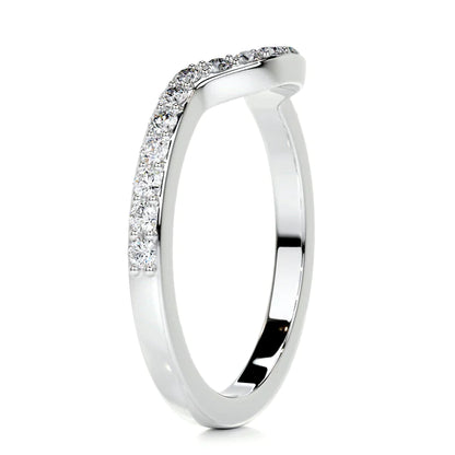 0.22 CTW Round Cut Moissanite Silver Wedding Band