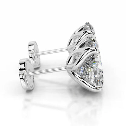 1.8 Ct Oval Cut Moissanite Silver Stud Earring