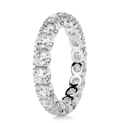 2.4 CTW Round Cut Moissanite Silver Full Eternity Set Wedding Band