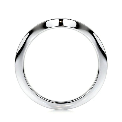 0.36 CTW Round Cut Moissanite Silver Curved Wedding Band
