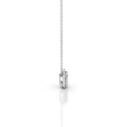 2.3 Ct Radiant Cut Moissanite Silver Halo Set Pendant