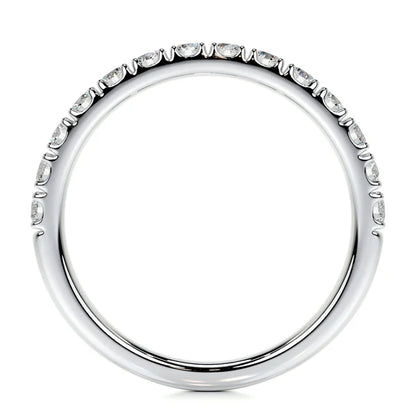 0.31 CTW Round Cut Moissanite Silver Half Eternity Wedding Band
