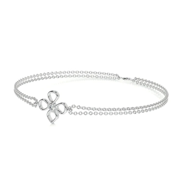 Round Cut Moissanite Silver Tennis Bracelet