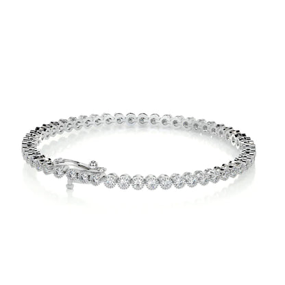 1.5 CTW Round Cut Moissanite Silver Tennis Bracelet