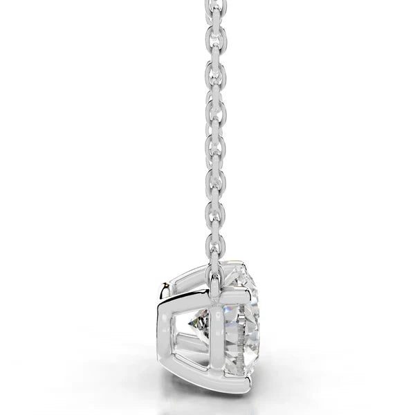 2 Ct Oval Cut Moissanite Silver Solitaire Pendant