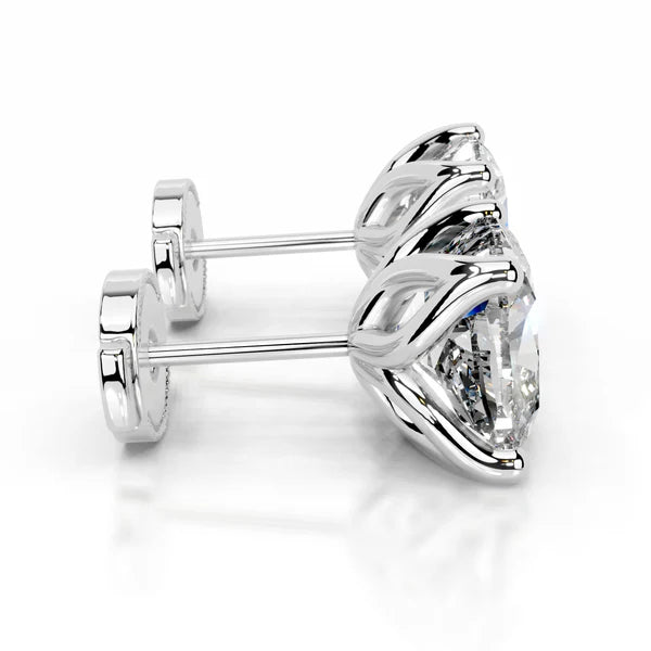 Cushion Cut Moissanite Silver Stud Earring