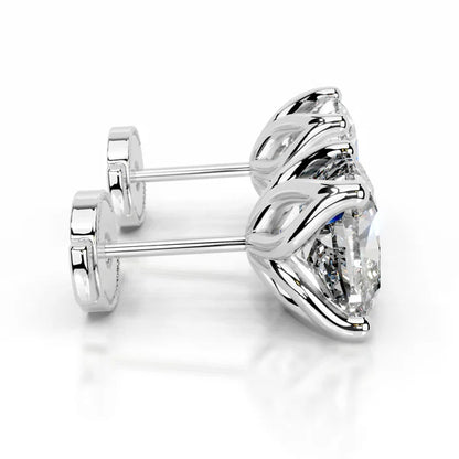 Cushion Cut Moissanite Silver Stud Earring