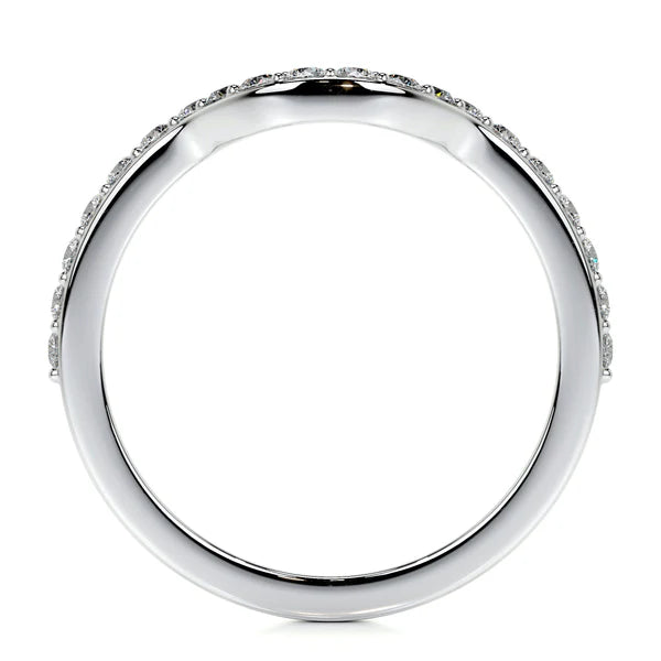 0.25 CTW Round Cut Moissanite Silver Wedding Band