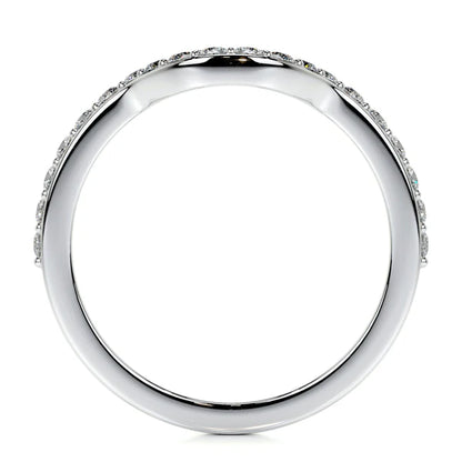 0.25 CTW Round Cut Moissanite Silver Wedding Band