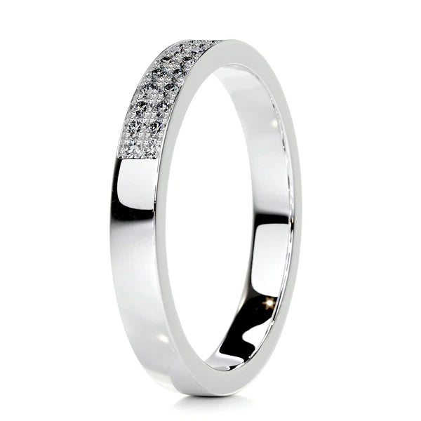 0.2 CTW Round Cut Moissanite Silver Channel Set Wedding Band