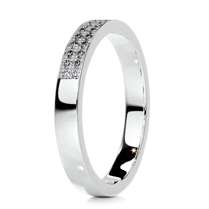 0.2 CTW Round Cut Moissanite Silver Channel Set Wedding Band