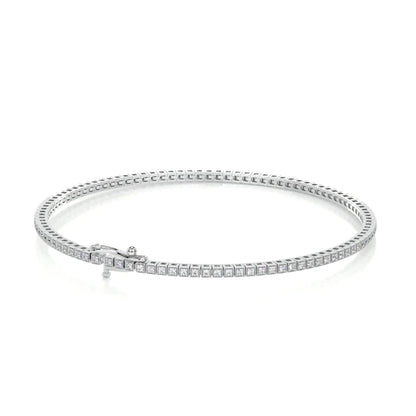 2.0 CTW Round Cut Moissanite Silver Tennis Bracelet