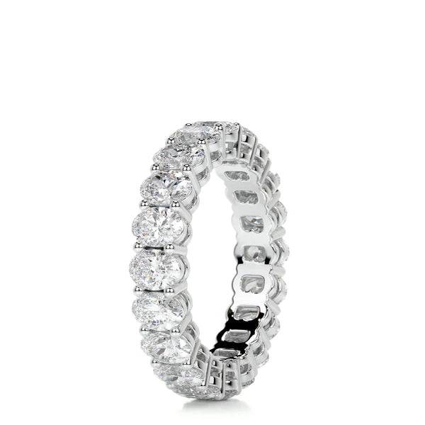 3.5 CTW Oval Cut Moissanite Silver Full Eternity Set Wedding Band