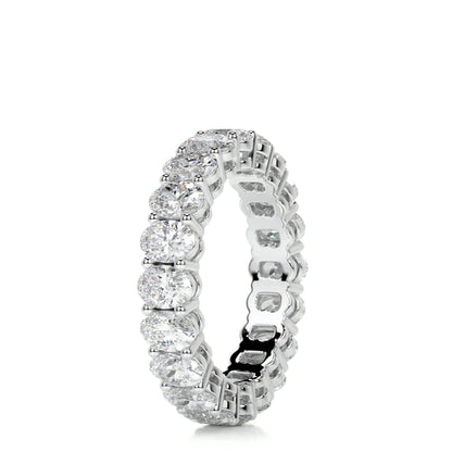3.5 CTW Oval Cut Moissanite Silver Full Eternity Set Wedding Band