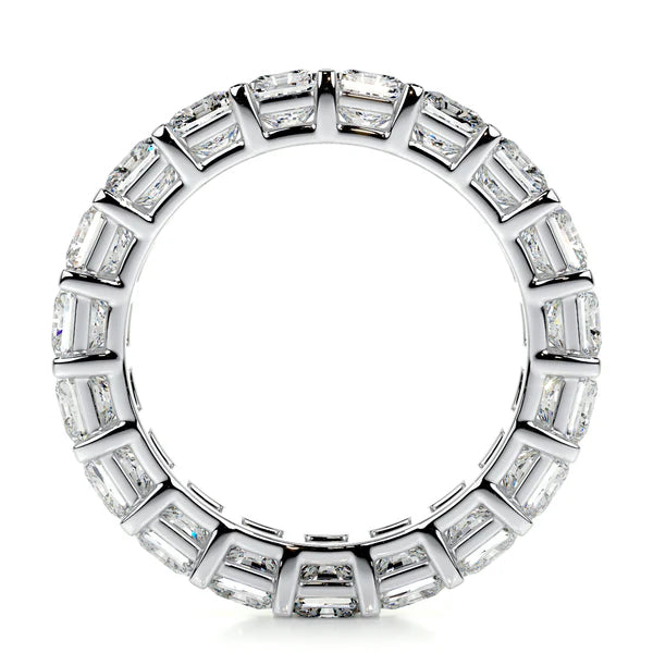 6.0 CTW Radiant Cut Moissanite Silver Full Eternity Set Wedding Band