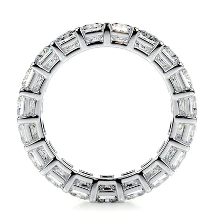 6.0 CTW Radiant Cut Moissanite Silver Full Eternity Set Wedding Band