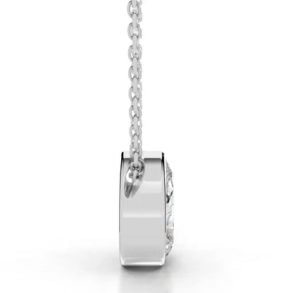 3.0 Ct Pear Cut Moissanite Silver Bezel Set Solitaire Pendant