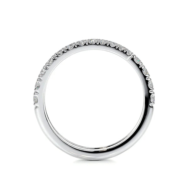 0.84 CTW Round Cut Moissanite Silver Spiral Style Wedding Band