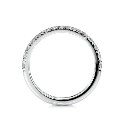 0.84 CTW Round Cut Moissanite Silver Spiral Style Wedding Band