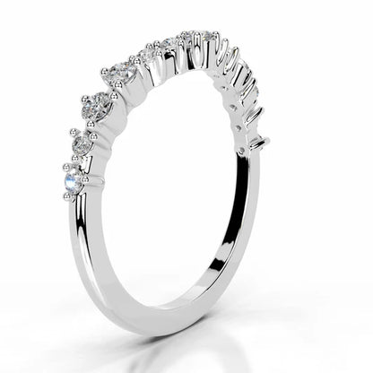 0.45 CTW Round Cut Moissanite Silver Wedding Band