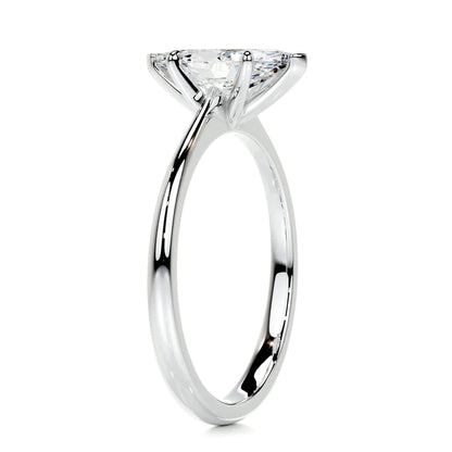 Marquise Cut Moissanite Six Prong Set Silver Solitaire Engagement Ring