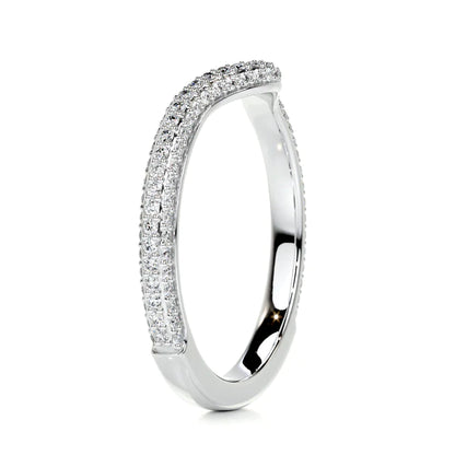 0.75 CTW Round Cut Moissanite Silver Wedding Band