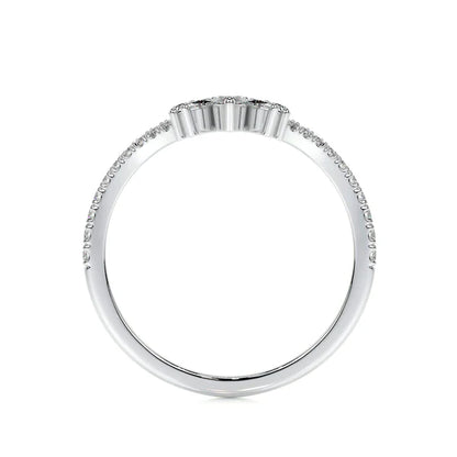 0.5 CTW Round and Marquise Cut Moissanite Silver Wedding Band