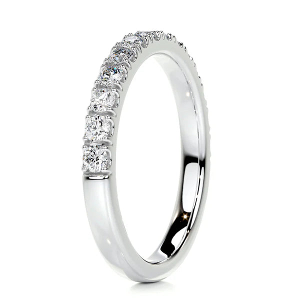 0.44 CTW Round Cut Moissanite Silver Wedding Band
