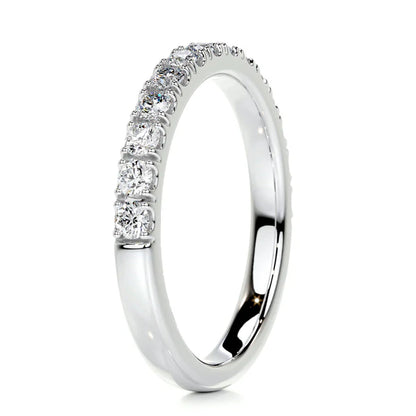 0.44 CTW Round Cut Moissanite Silver Wedding Band