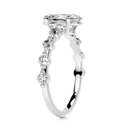 1.2 Ct Oval Cut Moissanite Silver Engagement Ring