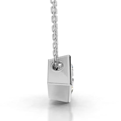 1.75 Ct Princess Cut Moissanite Silver Bezel Set Solitaire Pendant
