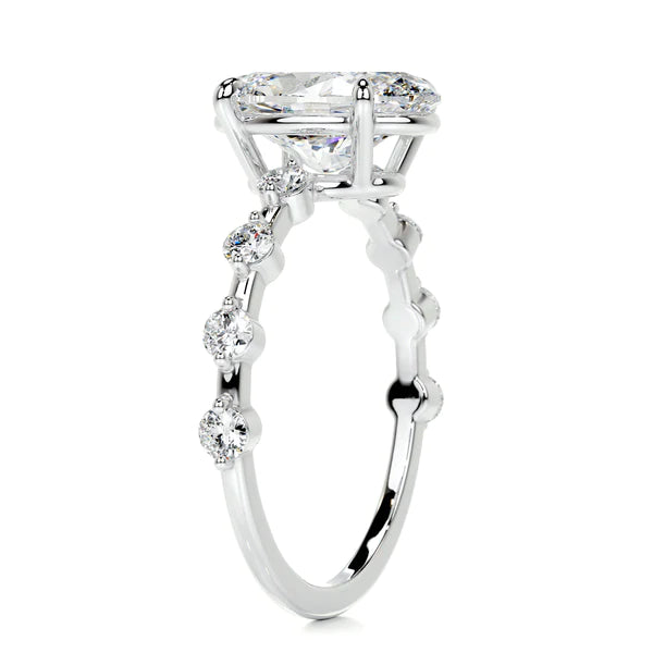 3.15 Ct Oval Cut Moissanite Silver Engagement Ring