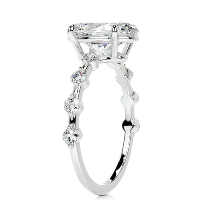 3.15 Ct Oval Cut Moissanite Silver Engagement Ring