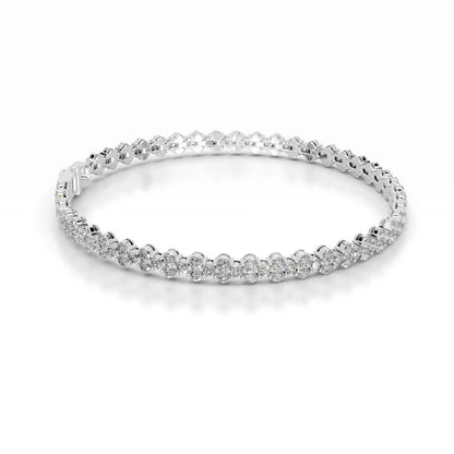 5.0 CTW Round Cut Moissanite Silver Tennis Bracelet